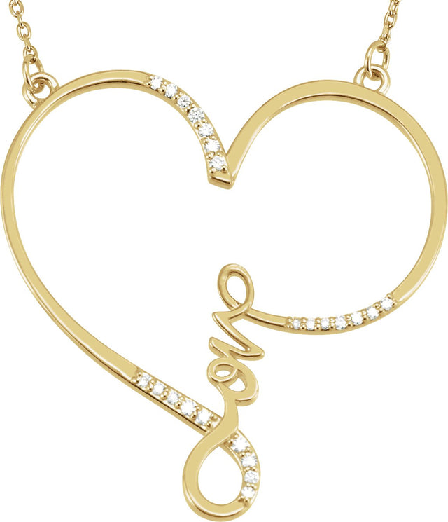 14K Gold Infinity-Inspired Love Heart Necklace - Yellow Gold