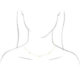 14K Gold Straight Baguette Natural Diamond Baguette Station Necklace - Rose Gold - view 2
