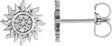 Platinum Round Natural Diamond Sun Earrings – 1mm Stones