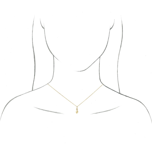 14K Gold Round Natural Diamond Hand of Buddha Necklace or Pendant - Rose Gold - view 3
