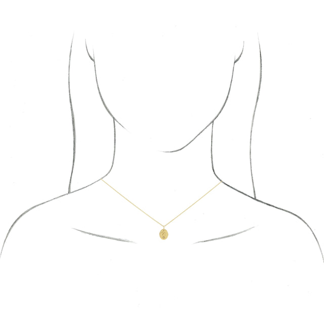 14K Gold Engravable Accented Necklace – 11x9mm - Rose Gold - view 4