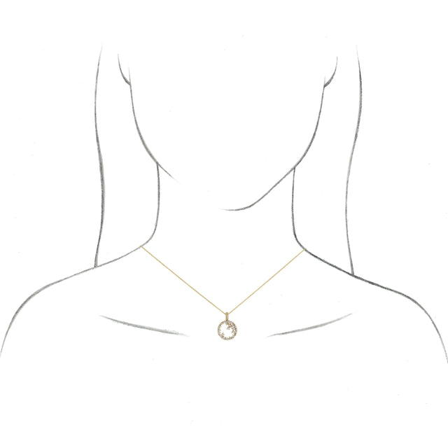 Platinum Scattered Circle Necklace or Pendant - view 4