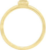 14K Gold Square Natural Aquamarine Family Stackable Ring - Yellow Gold - view 2