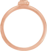 14K Gold Square Lab-Grown Ruby Family Stackable Ring - Rose Gold - view 2