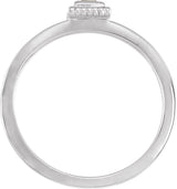 14K Gold Square Lab-Grown Ruby Family Stackable Ring - White Gold - view 2
