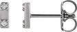 Platinum Round Natural Diamond Two-Stone Bar Earrings