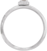14K Gold Square Natural Amethyst Family Stackable Ring - White Gold - view 2