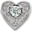 14K Gold Round Natural Diamond Family Heart Slide Pendant - White Gold