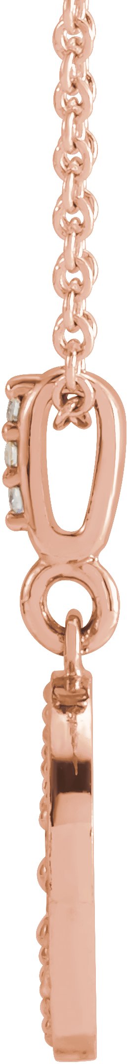 14K Gold Crescent Moon Disc Necklace or Pendant - Rose Gold - view 2