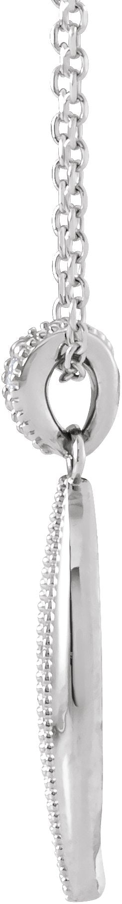 14K Gold Beaded Necklace or Pendant - White Gold - view 2