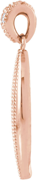14K Gold Beaded Necklace or Pendant - Rose Gold - view 2