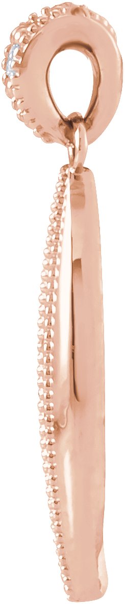 14K Gold Beaded Necklace or Pendant - Rose Gold - view 2