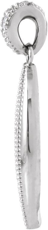 14K Gold Beaded Necklace or Pendant - White Gold - view 2