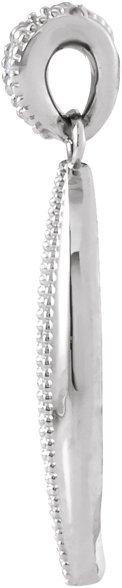 14K Gold Beaded Necklace or Pendant - White Gold - view 2