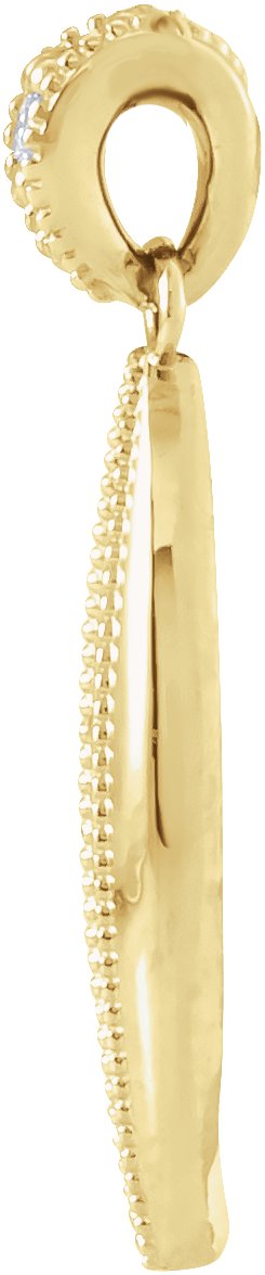 14K Gold Beaded Necklace or Pendant - Yellow Gold - view 2