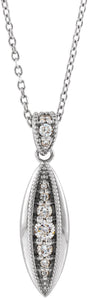 14K Gold Beaded Necklace or Pendant - White Gold