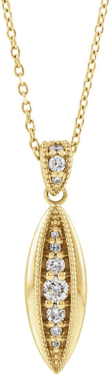 14K Gold Beaded Necklace or Pendant - Yellow Gold
