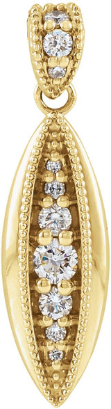 14K Gold Beaded Necklace or Pendant - Yellow Gold