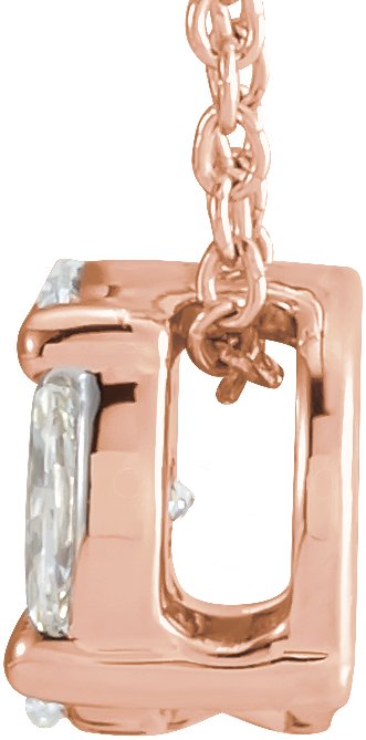 14K Gold Natural Diamond Cluster Necklace – 1/3 CTW - Rose Gold - view 2