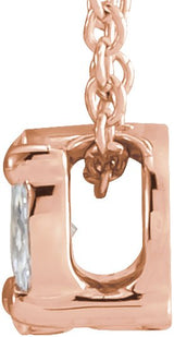 14K Gold Natural Diamond Cluster Necklace - Rose Gold - view 2