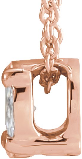 14K Gold Natural Diamond Cluster Necklace - Rose Gold - view 2