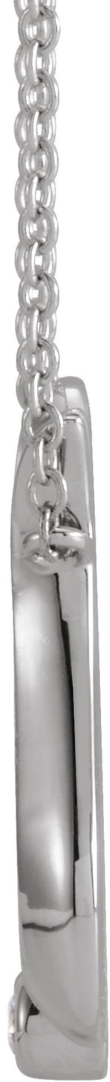 Platinum Round Natural Diamond Shiva Trishula Necklace - view 2