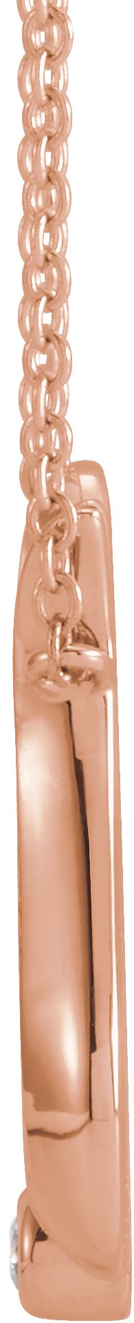 14K Gold Round Natural Diamond Shiva Trishula Necklace - Rose Gold - view 2