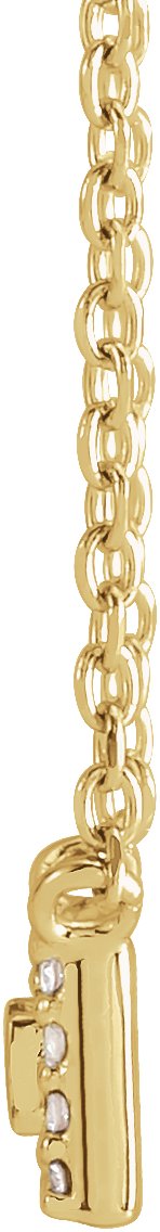14K Gold Straight Baguette Natural Diamond Halo-Style Necklace - Yellow Gold - view 2