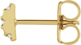 14K Gold Round Natural Diamond Accented Earrings – 1.2mm Stones - Yellow Gold
