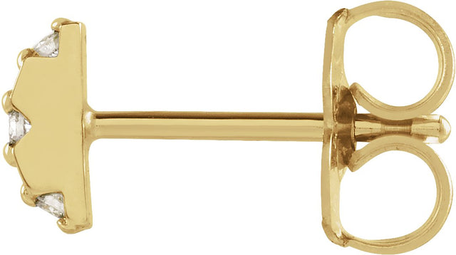 14K Gold Round Natural Diamond Accented Earrings – 1.2mm Stones - Yellow Gold