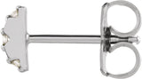 14K Gold Round Natural Diamond Accented Earrings – 1.2mm Stones - White Gold