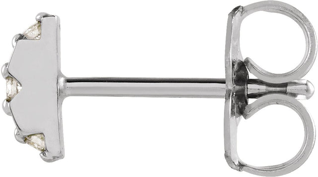 14K Gold Round Natural Diamond Accented Earrings – 1.2mm Stones - White Gold
