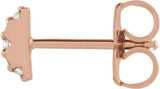 14K Gold Round Natural Diamond Accented Earrings – 1.2mm Stones - Rose Gold