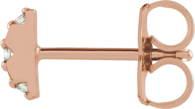 14K Gold Round Natural Diamond Accented Earrings – 1.2mm Stones - Rose Gold
