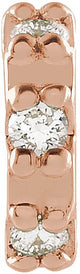 14K Gold Round Natural Diamond Accented Earrings – 1.2mm Stones - Rose Gold - view 2