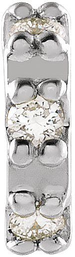 Platinum Round Natural Diamond Accented Earrings – 1.2mm Stones - view 2