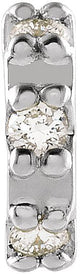 14K Gold Round Natural Diamond Accented Earrings – 1.2mm Stones - White Gold - view 2