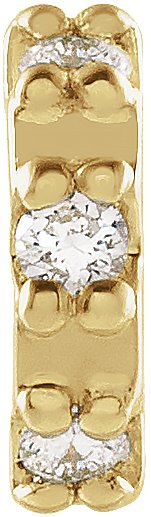 14K Gold Round Natural Diamond Accented Earrings – 1.2mm Stones - Yellow Gold - view 2