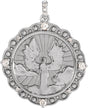 Platinum Round Natural Diamond Guardian Angel Necklace or Pendant