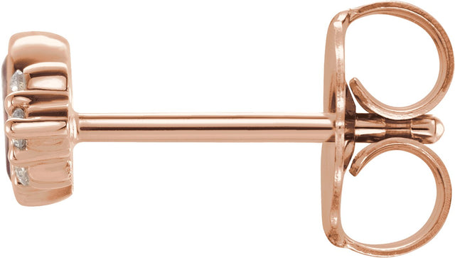 14K Gold Marquise Natural Pink Tourmaline Accented Bezel-Set Earrings - Rose Gold - view 2