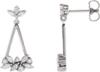Platinum Natural Diamond Geometric Cluster Earrings II