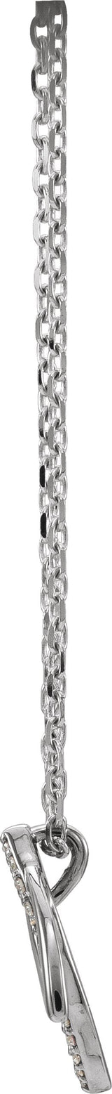 14K Gold Round Natural Diamond Double Leaf Necklace or Pendant - White Gold - view 2