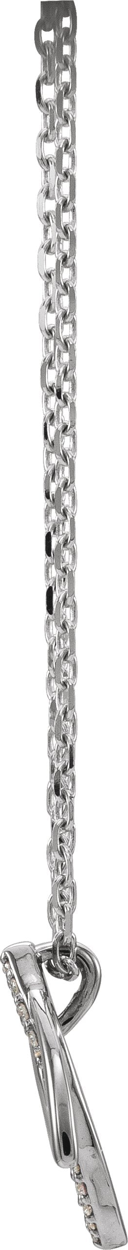 14K Gold Round Natural Diamond Double Leaf Necklace or Pendant - White Gold - view 2
