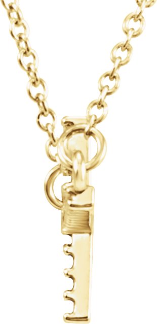 14K Gold Round Lab-Grown Diamond Sideways Cross Necklace - Yellow Gold - view 2