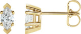 14K Gold Lab-Grown Diamond Marquise 6-Prong V-End Stud Earrings - Yellow Gold