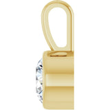 14K Gold Round Lab-Grown Diamond Bezel-Set Solitaire Necklace or Pendant - Yellow Gold - view 3