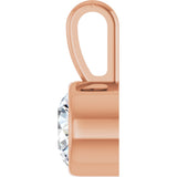 14K Gold Round Natural Diamond Bezel-Set Solitaire Necklace or Pendant – up to 0.06 CTW - Rose Gold - view 3