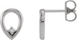 Platinum Round Natural Diamond Accented Geometric Earrings – 1.5mm Stones