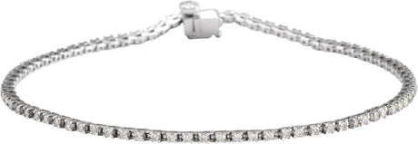14K Gold Round Lab-Grown Diamond Line Bracelet – 1.4-4.25mm Stones - White Gold