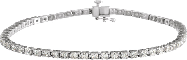 14K Gold Round Lab-Grown Diamond Line Bracelet – 1.4-4.25mm Stones - White Gold